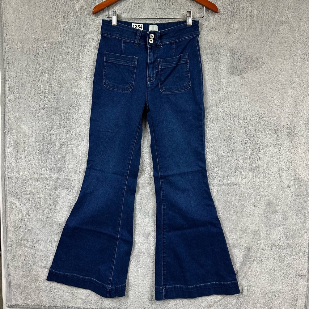 Maeve Anthropologie High Rise Flare Bell Bottom Jeans Size 25P - Picture 3 of 10